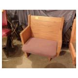 SMALL CHURCH PEW, 34 1/2" T X 28 1/4" W X 24" D