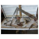 WOOD CHISEL SET, HAND DRILL, TROWEL, MORE