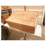 WOOD BOX W/ SLIDING LID, 25" L X 17" W X 9 1/2" T