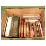 BOX OF BOOKS, GUN TRADER, CHEMISTRY, ANIMAL TRACKS