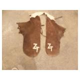 SMALL PAIR OF LETHER CHAPS, MARKED ZT, CHILDS?