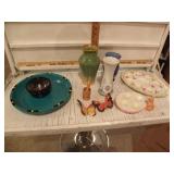 VASES, EASTER DISHES, PAINTED PLATE/PLANT BASE