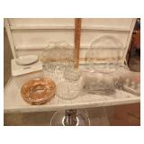 GLASS SERVING TRAYS, CAKE MOLDS, TINS