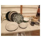 ENAMALWARE PLATES, BOWLS, PAN