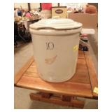 10 GAL RED WING CROCK W/ LID, NO HANDLES