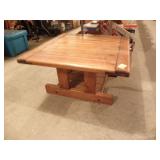 SQUARE WOOD TABLE, 16" T X  26 1/2" X 30"