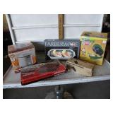 KEEBLER PIE MAKER, RIB RACK, ROSTING PAN,