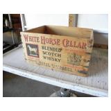 WOOD WHITE HORSE CELLAR BOX