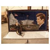 JOHN F. KENNEDY FRAMED TAPESTRY, DOLL