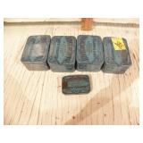 EDGEWORTH TOBACCO TINS, 4 BIG, 1 SMALL