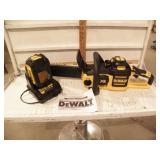 DEWALT 40V LITHIUM CHAINSAW, 2 BATTERYS, 1 CHARGER