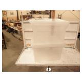 2 PLASTIC TUBS, 1 CRACKED