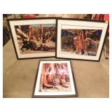 3 FRAMED LARGE TREE PICTURES, JOHN W. RANDELL