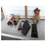 LEATHER HOLSTERS, SANTA, COWBOY, BRUSH