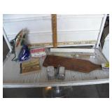 FILET BOARD, FISHING POLE, FISH DECANTER
