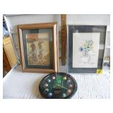 FRAMED 1947 SPORTS AFIELD MAG, BILLARDS CLOCK