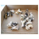 SEVERAL MINITURE DOG FIGURINES