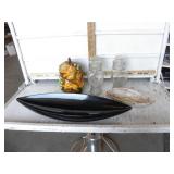 GLASS CANISTERS, COOKIE JAR, BAMBOO BOWL