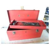 RED TOOL BOX W/ MISC TOOLS