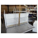 WHITE METAL STAND, 27 1/2" T X 19" W X  11 1/4" D