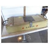 GAMES WOOD BOX, CHESS GAMES ON TOP