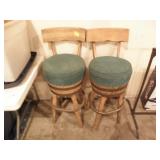 SET OF BARREL STOOLS, 40" T