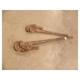 2 LARGE PIPE WRENCHES, 43