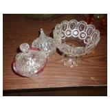 LOT OF 3 PIECES OF VINTAGE GLASSWARE