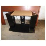TV STAND W GLASS SHELF