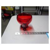 HEAVY FOOTED RUBY RED VASE