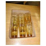 LOT OF 8 AMBER GLASSES