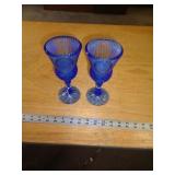 AVON BLUE CANDLE HOLDERS