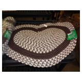 HEART SHAPED BROWN BRAIDED RUG 20X30