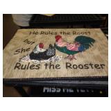 ROOSTER & HEN DOOR MAT 27X18