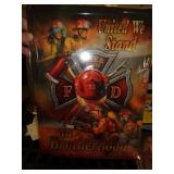 FIRE FIGHTER METAL SIGN 17X12