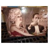 MARILYN & BOGART METAL SIGN 17X12