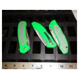 3 - GREEN LOCKBACK KNIVES