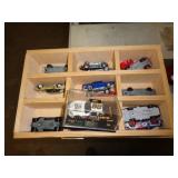 WOOD DISPLAY OF DIE CAST CARS