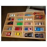 WOOD DISPLAY OF DIE CAST CARS