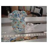 MURANO GLASS VASE & GLASS FLOWER