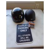 HARLEY HELMET / BOOTS SZ 11 / SIGN / CARDS ETC