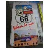 ROUTE 66 SIGNS / 2 METAL 1 PLASTIC ROUTE 66 SIGNS / 2 METAL 1 PLASTIC