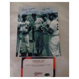 8x10 W CERT - AARON, WILLIAMS, MAYS & MUSIAL 8x10 W CERT - AARON, WILLIAMS, MAYS & MUSIAL