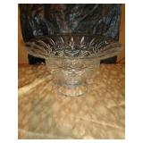 CRYSTAL FRUIT BOWL 7' T X 12' ACROSS AT TOP CRYSTAL FRUIT BOWL 7' T X 12' ACROSS AT TOP