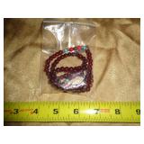 GARNET BEAD NECKLACE W TURQUOISE & RED CORAL GARNET BEAD NECKLACE W TURQUOISE & RED CORAL