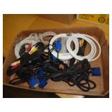 LOT OF COPUTER & TV CORDS