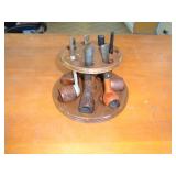 VINTAGE PIPE RACK W 7 VINTAGE PIPES