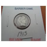 1913 BARBER DIME