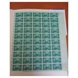 1945 UNCUT SHEET OF 1 CENT STAMPS US