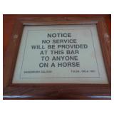 17X14 NO SERVICE BAR SIGN